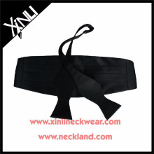 Seide gewebte schwarze Fliege und Kummerbund Bowtie